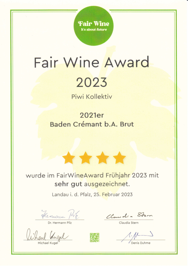 Auszeichnung Fair Wine Award 2023 Piwi Kollektiv Baden Cremant B.a. Brut.pdf 1