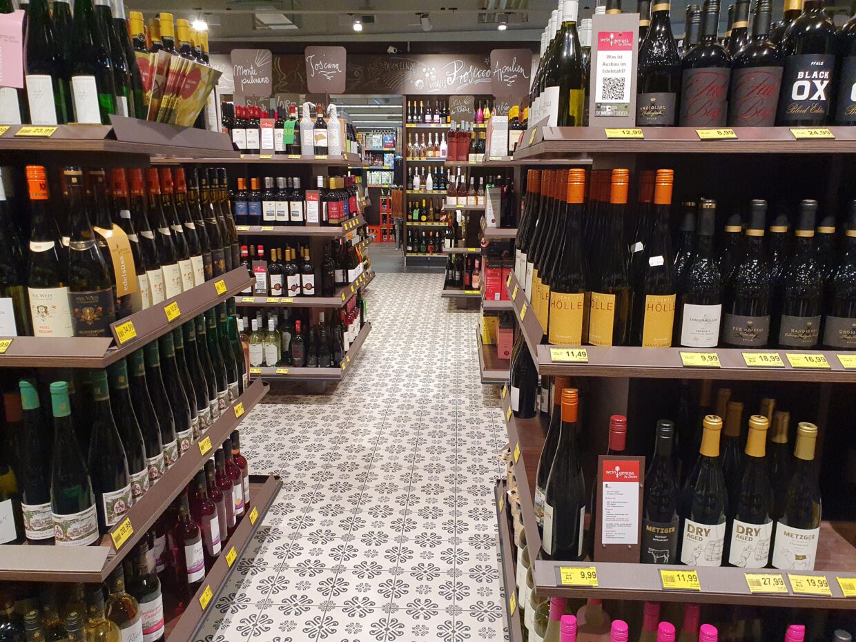 Wine Department Sustainably Remodeled - The High-Quality Tiled Floor Was Preserved